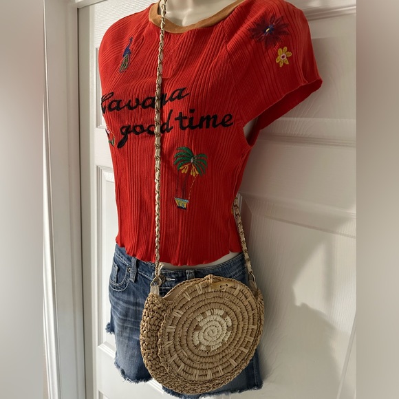 🌻🌴Bohemian Circular Straw Crossbody Bag! - Picture 1 of 10
